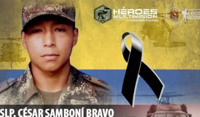 El soldado César Samboní Bravo.