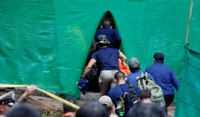 Lugar donde entran los equipos de rescate a la cueva.