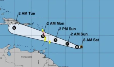 Trayectoria de la tormenta tropical.