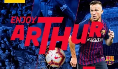 Así anunció el Barcelona la llegada del brasileño Arthur Melo. 