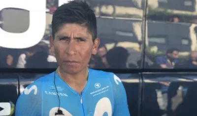 Nairo Quintana al terminar la contrarreloj. 