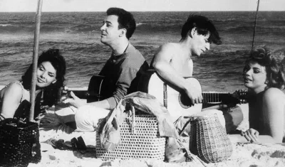 Sylvia Koscina, João Gilberto, Tom Jobim y Mylene Demongeot.