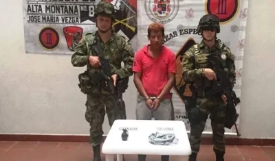 José Bolívar Pilcué, capturado en una protesta.