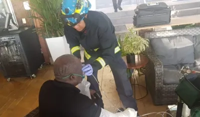 El herido sufrió quemaduras en sus brazos.