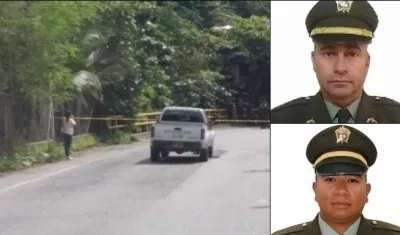 Foto de la patrulla y de los uniformados muertos en el atentado en Puerto Valdivia.