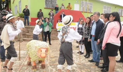 El Presidente Santos durante su visita a Boyacá.