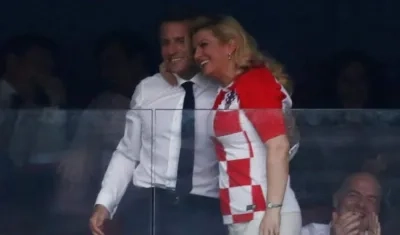  El presidente de Francia Emmanuel Macron y la presidenta croata Kolinda Grabar-Kitarovic.