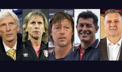José Pékerman, Ricardo Gareca, Matías Almeyda, Jorge Almirón y Gerardo Martino.