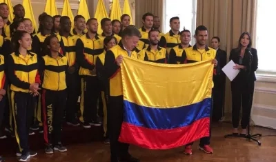 Eider Arévalo, abanderado de Colombia para los Juegos Centroamericanos y del Caribe. 