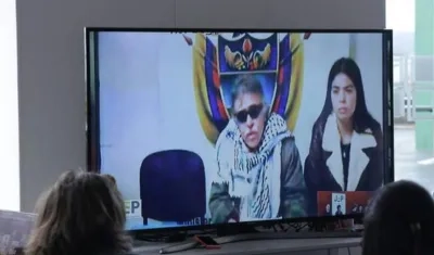 Jesús Santrich, en diligencia virtual en días pasados.