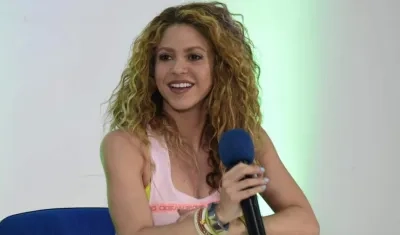 Shakira durante la rueda de prensa. 