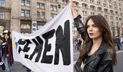 Oksana Shachko cofundadoras del movimiento Femen.