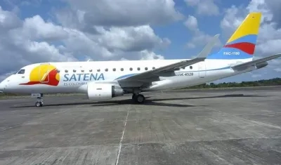 Uno de los aviones de Satena.