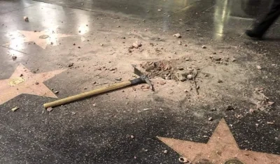 Estado en el que quedó la estrella de la fama de Donald Trump.