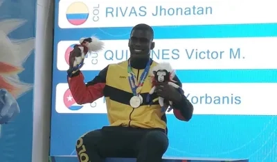 Jhonatan Rivas, pesista colombiano. 
