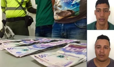 Los capturados Darwin José Bovea Bovea, de 34 años; y Yeider Humberto Gutiérrez Nieto, de 21 años.