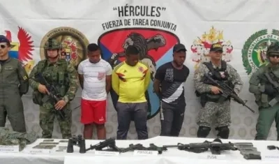 Tres capturados dejó el operativo conjunto entre la Policía y las Fuerzas Militares