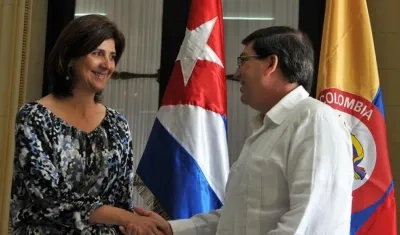 Cancilleres de Colombia y Cuba.
