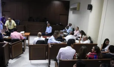 Aspecto de la audiencia realizada hoy.