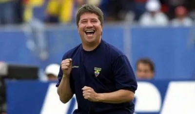 Hernán Darío 'Bolillo' Gómez durante su etapa en Ecuador. 