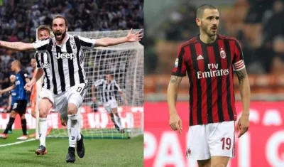 Gonzalo Higuaín y Leonardo Bonucci. 