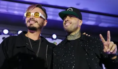 El dúo latino, J Balvin y Nicky Jam.