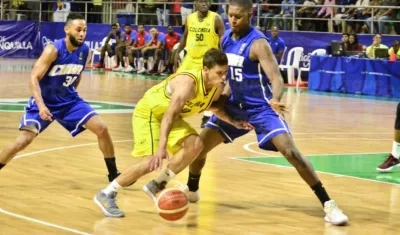 Acción del juego Colombia-Cuba.