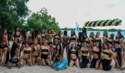 'La Madame' y sus empleadas en una de las tantas fiestas. 