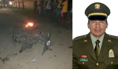  En la foto, el policía fallecido en el hecho, el intendente Eddier Burbano Beltrán. 