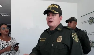 Coronel Engelbert Grijalba, subcomandante de la Policía Metropolitana de Barranquilla.