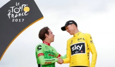Rigoberto Urán y Chris Froome. 