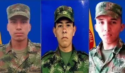 Los tres militares secuestrados en Arauca.