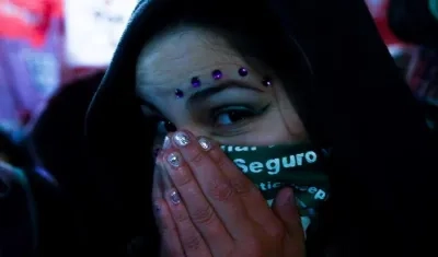 Una de las mujeres que salió a la calle a protestar. 