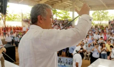 Iván Duque Márquez, presidente de Colombia, durante el primer taller Construyendo País en Girardot.
