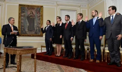 Presidente Duque durante la posesión de los nuevos funcionarios.