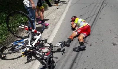 Uno de los ciclistas afectados. 