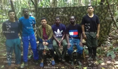 Los secuestrados por el ELN. 