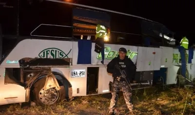 Bus accidentado en Ecuador. 