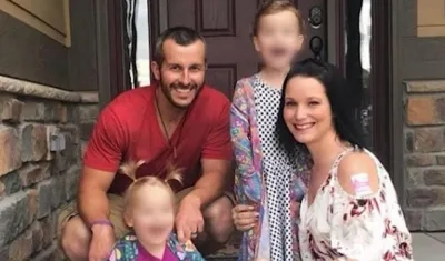 Chris Watts con su esposa embarazada y sus dos hijas
