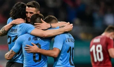 Jugadores de la Selección Uruguaya. 