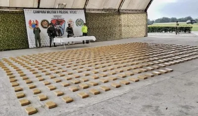 Esta es la cocaína incautada por la Fuerza de Tarea Conjunta Hércules  en Tumaco