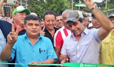 El Secretario de Obras Públicas, Rafael Lafont y el Alcalde Alejandro Char.
