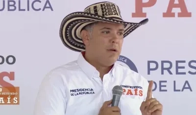Iván Duque, presidente de Colombia, en el taller Construyendo País en San Jacinto, Bolívar.