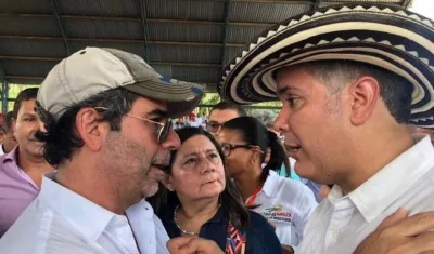 El Alcalde Alejandro Char y el Presidente Iván Duque.