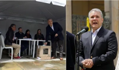 Presidente Duque votó la consulta e invitó a los colombianos a salir a votar.