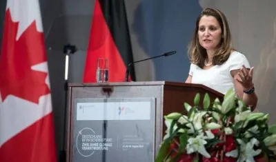 La ministra de Asuntos Exteriores canadiense, Chrystia Freeland.