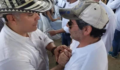 El Presidente Duque y el Alcalde Char en reciente encuentro en San Jacinto, Bolívar.