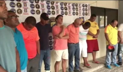 Grupo de capturados durante los operativos.