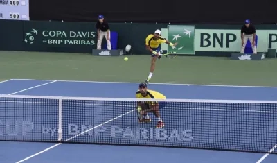 Robert Farah y Juan Sebastián Cabal en partido jugado en Barranquilla. 