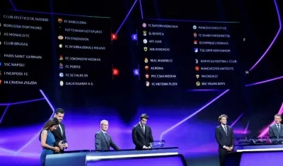 Sorteo de la UEFA de la fase de grupos de la Liga de Campeones. 